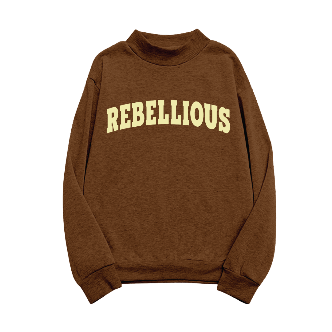 Brown Rebellious Mockneck