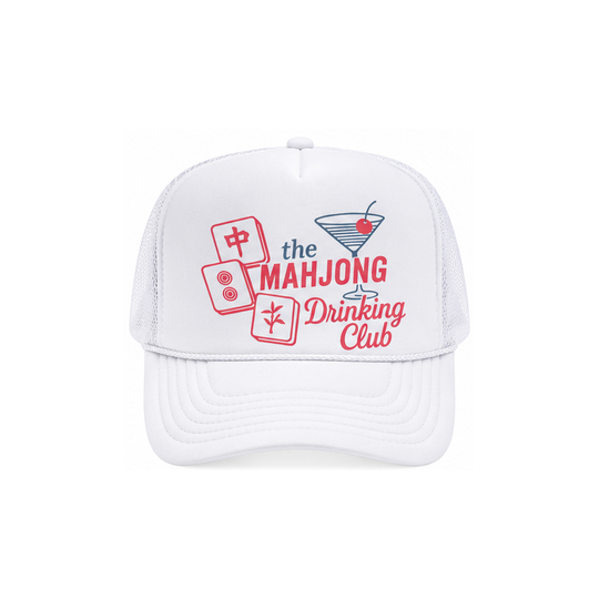 Mahjong Drinking Club - White Foam Trucker Hat
