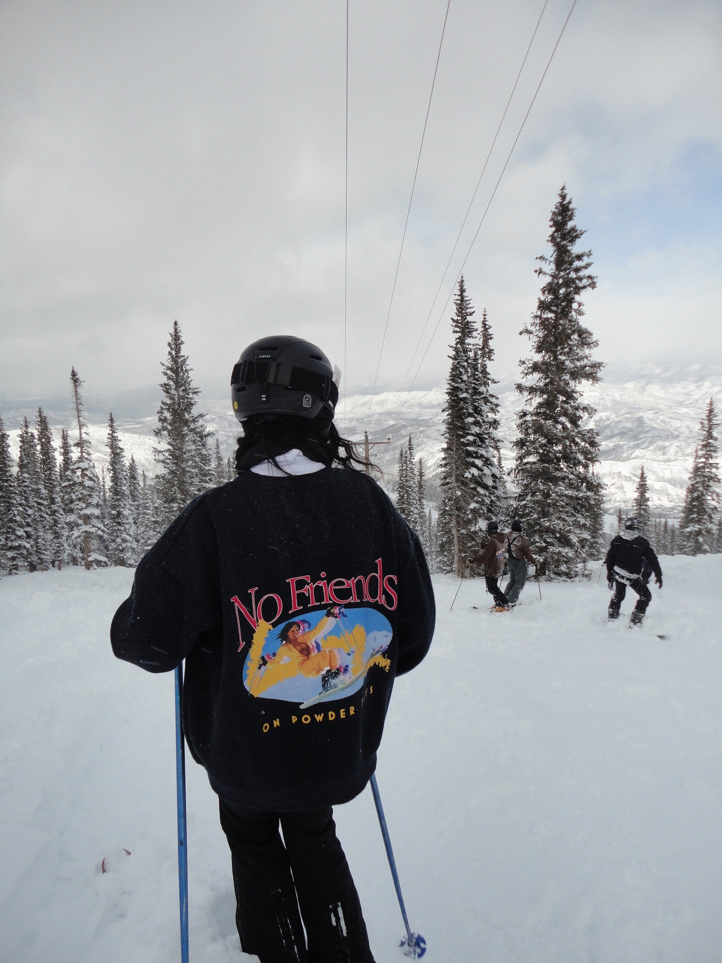 “No Friends On Powder Days” Crewneck