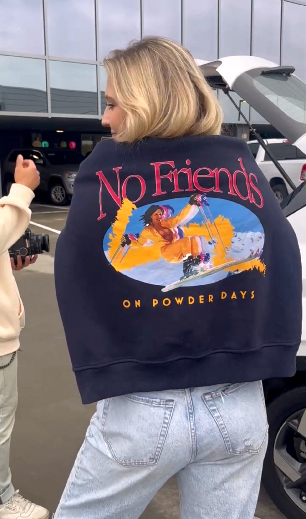 “No Friends On Powder Days” Crewneck