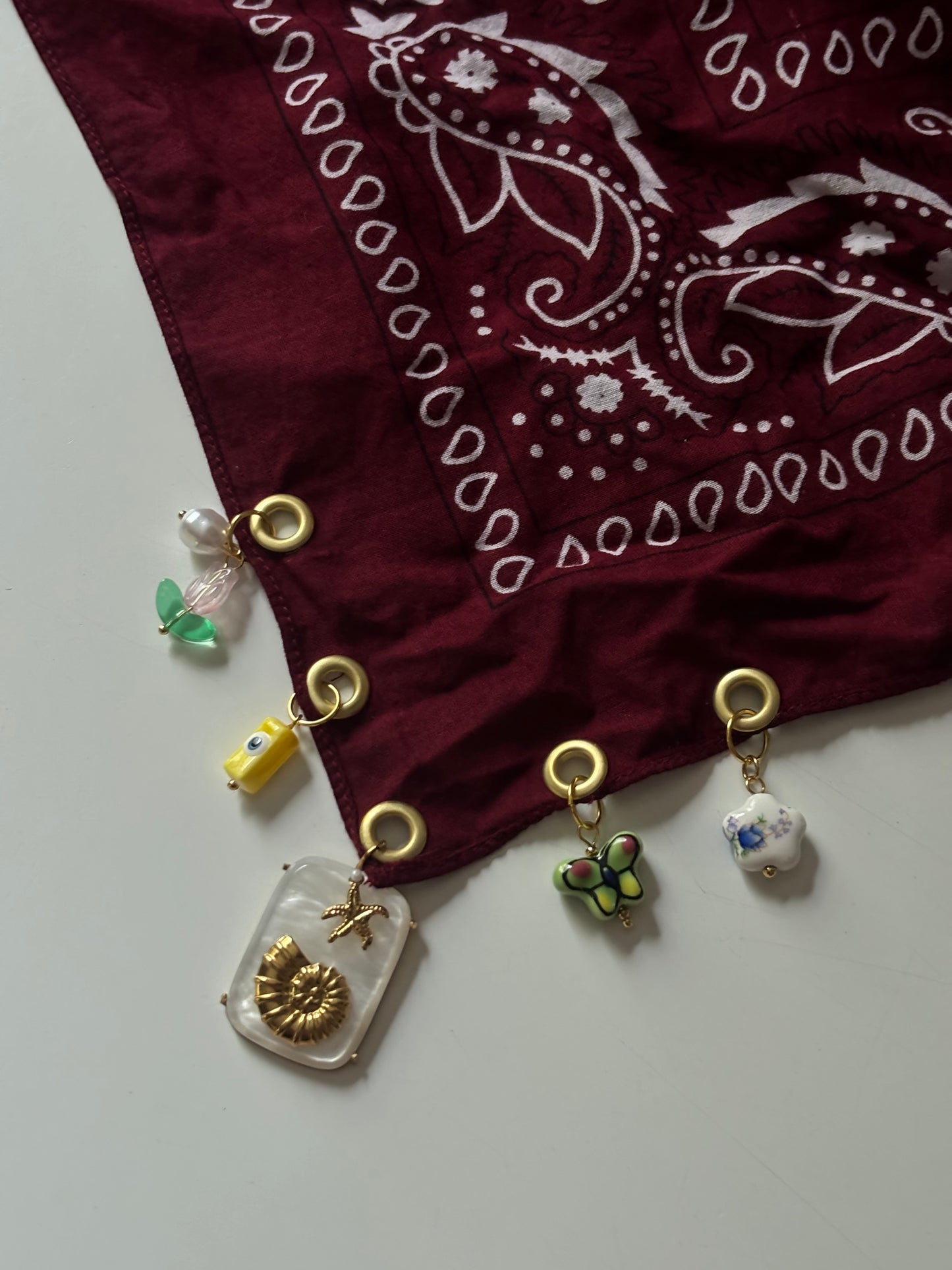 The Muse Maroon Bandana Necklace