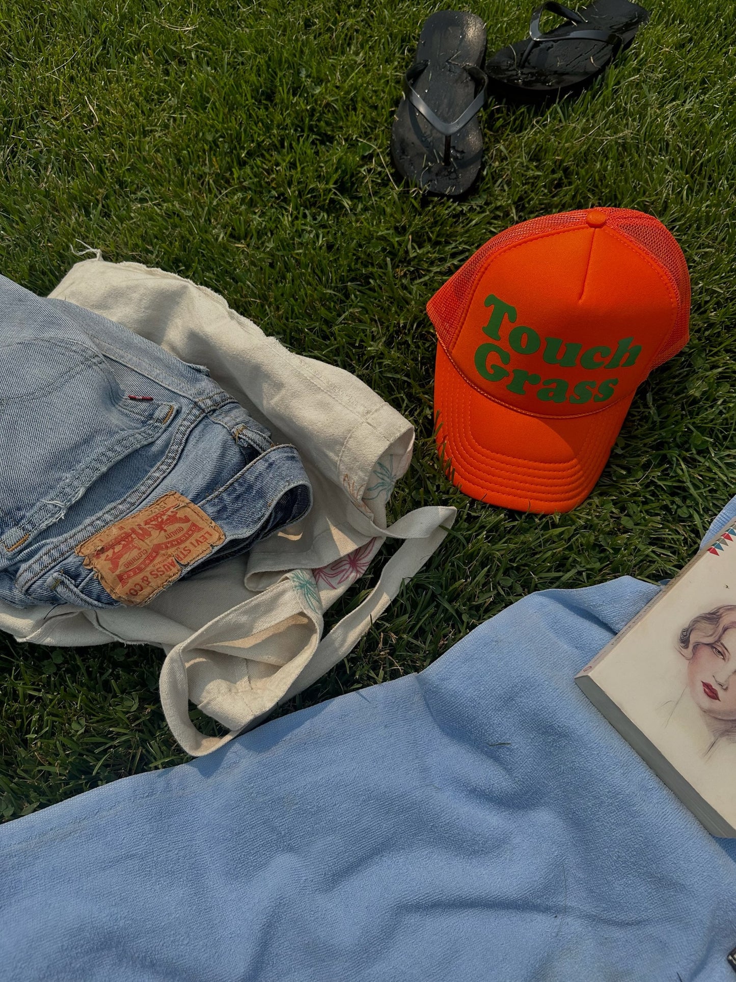 “Touch Grass” Trucker Hat