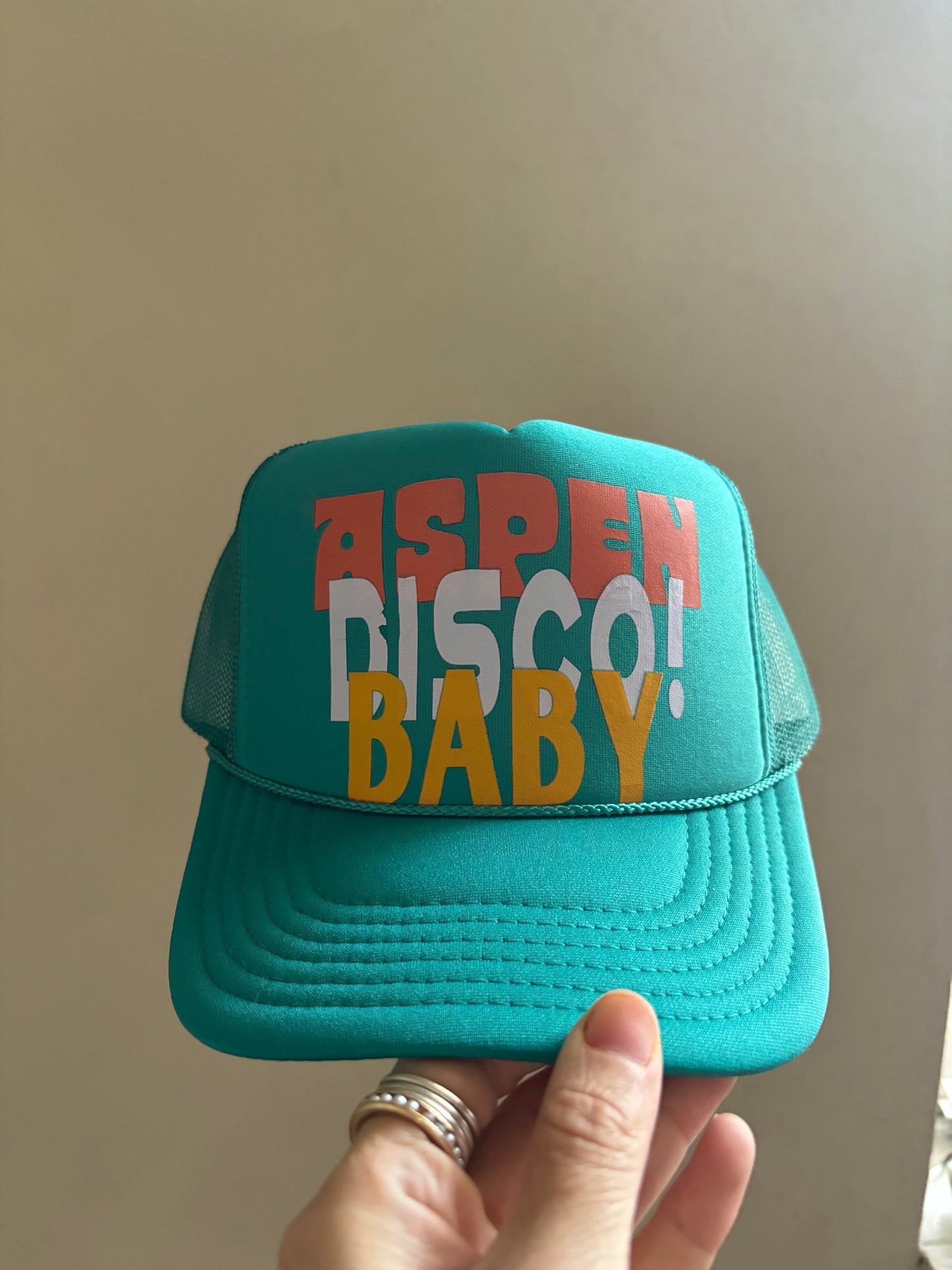 Aspen Disco Baby - Turquoise Foam Trucker Hat
