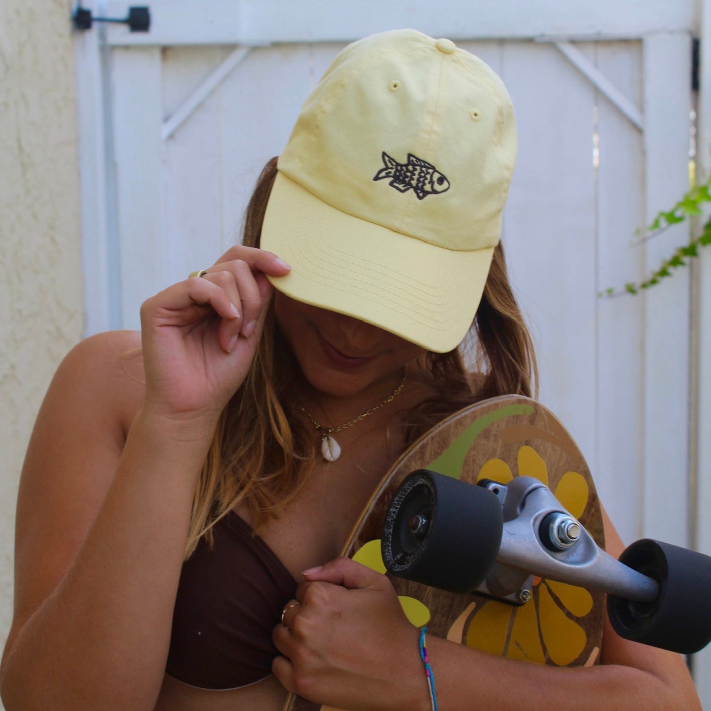 Butter Yellow Trout Dad Hat