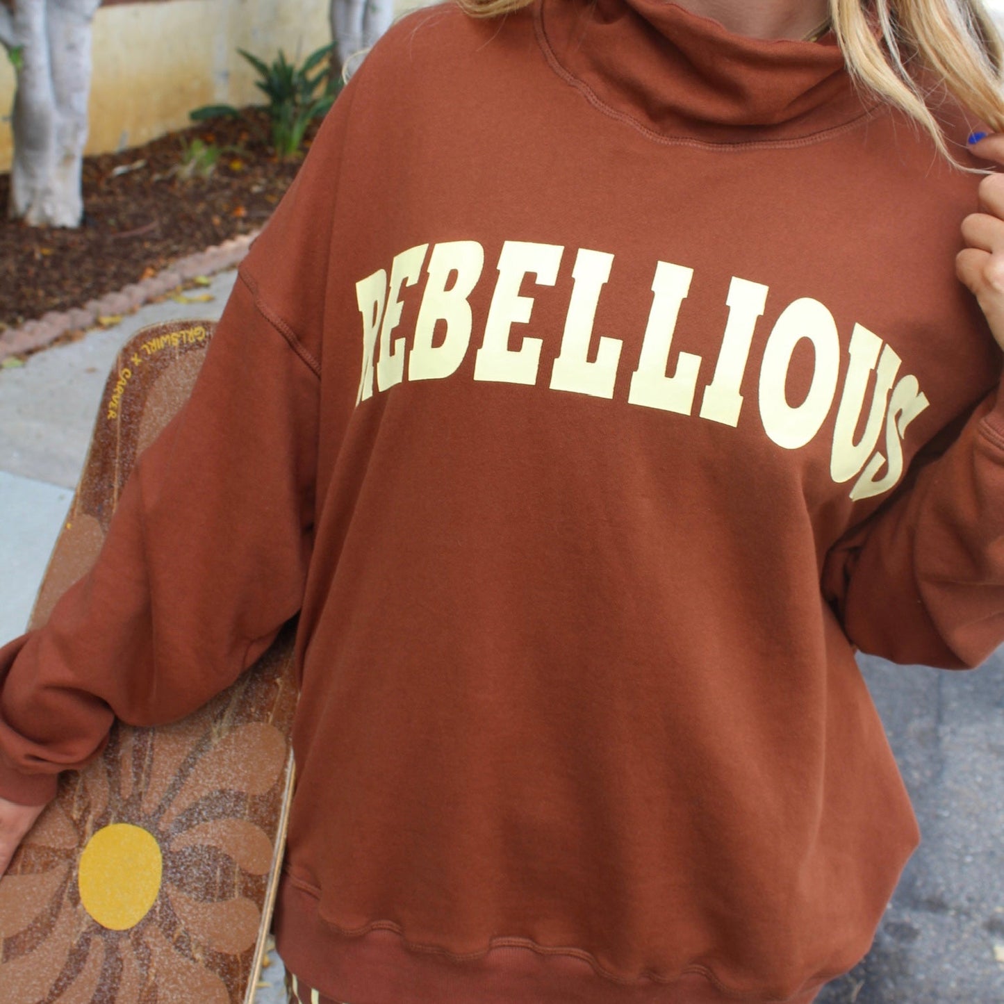 Brown Rebellious Mockneck