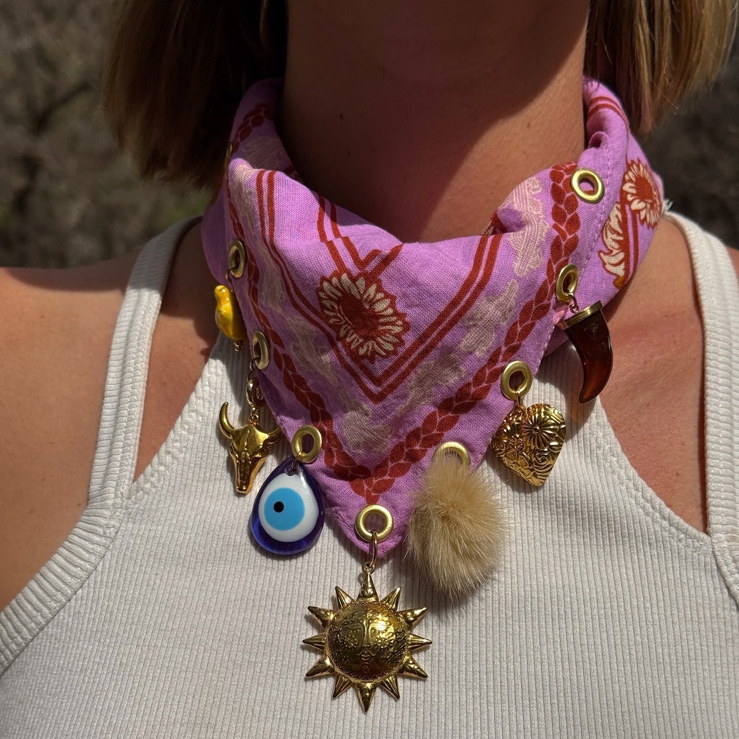 The Lucky One Purple Bandana Necklace