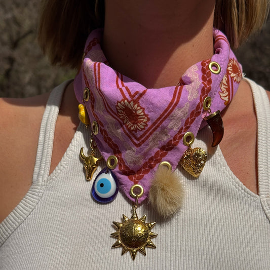 The Lucky One Purple Bandana Necklace