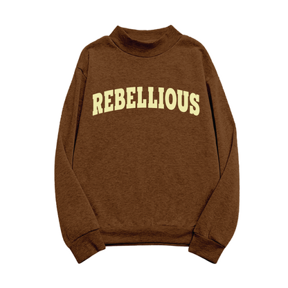 Brown Rebellious Mockneck