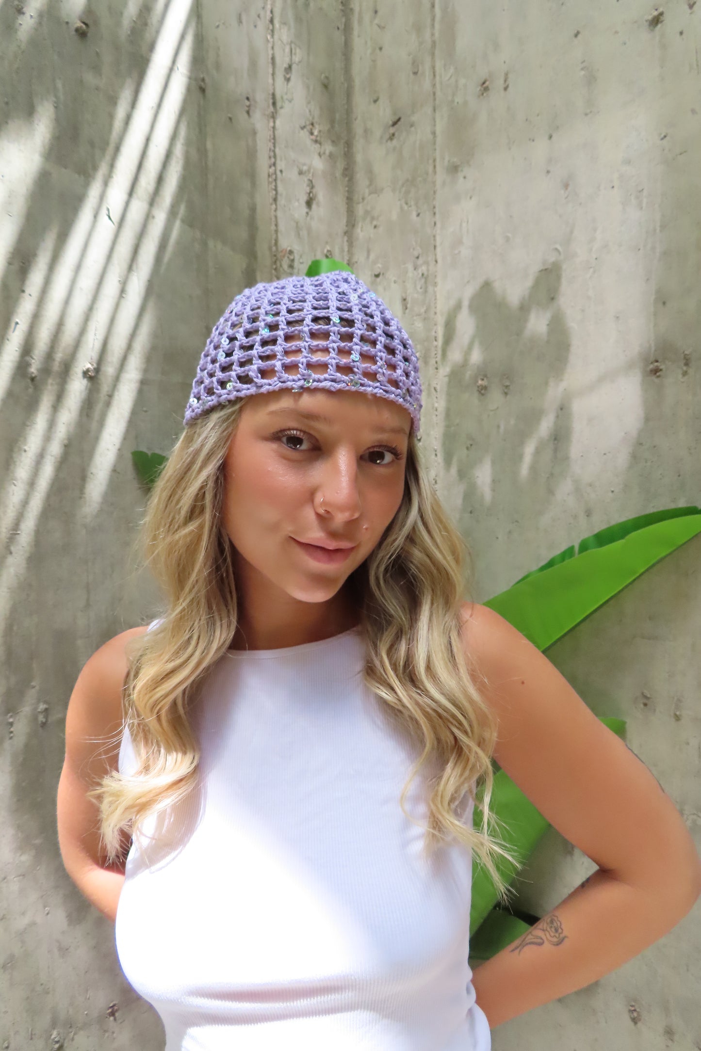 El Mar Violeta Crochet Cap