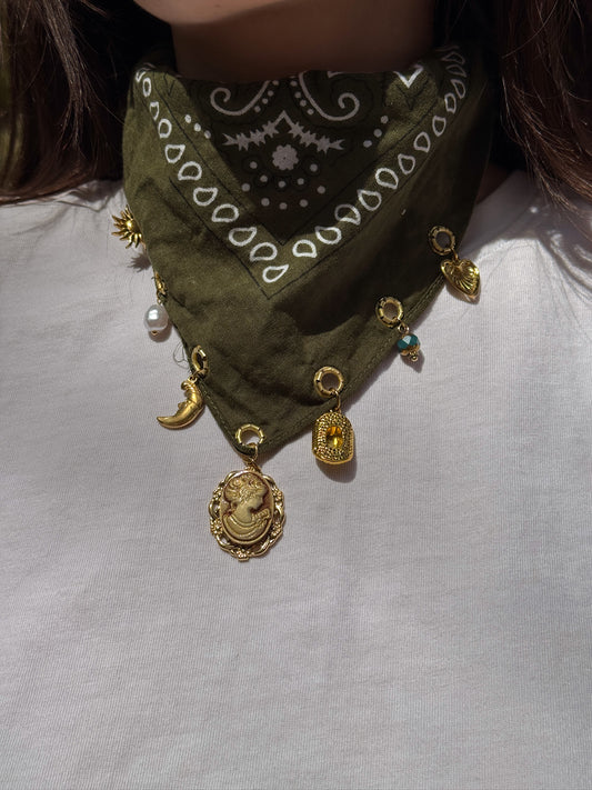 The Mystic Green Bandana Necklace