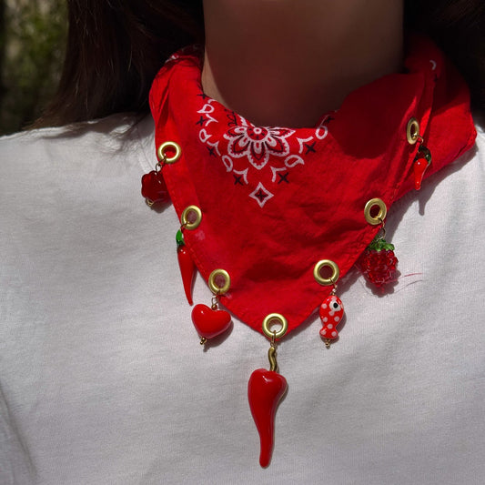 The Heartbreaker Red Bandana Necklace