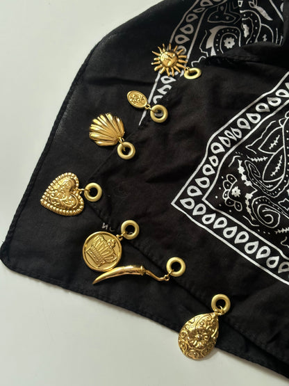 The Collector Black Bandana Necklace
