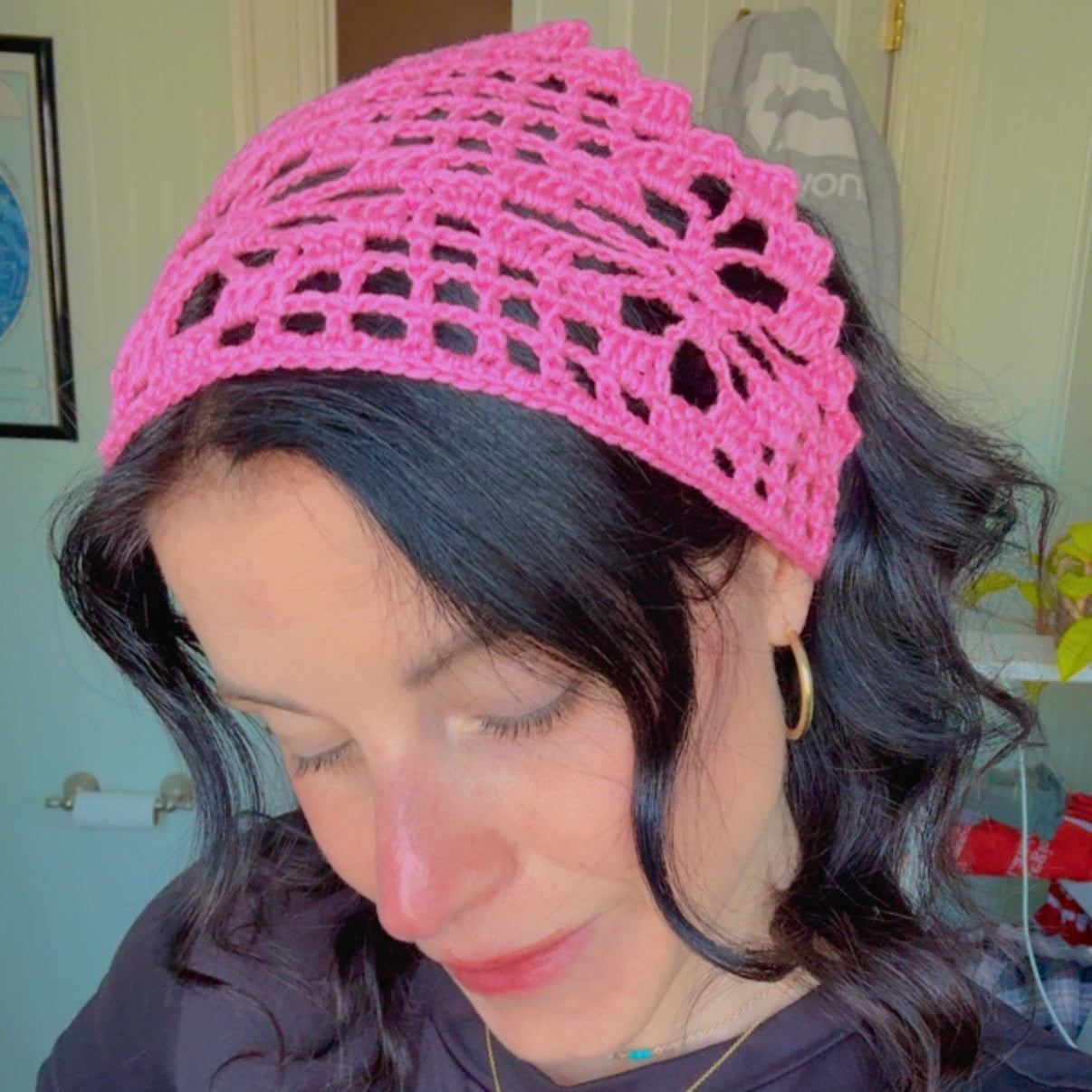 El Mar Rose Crochet Headscarf