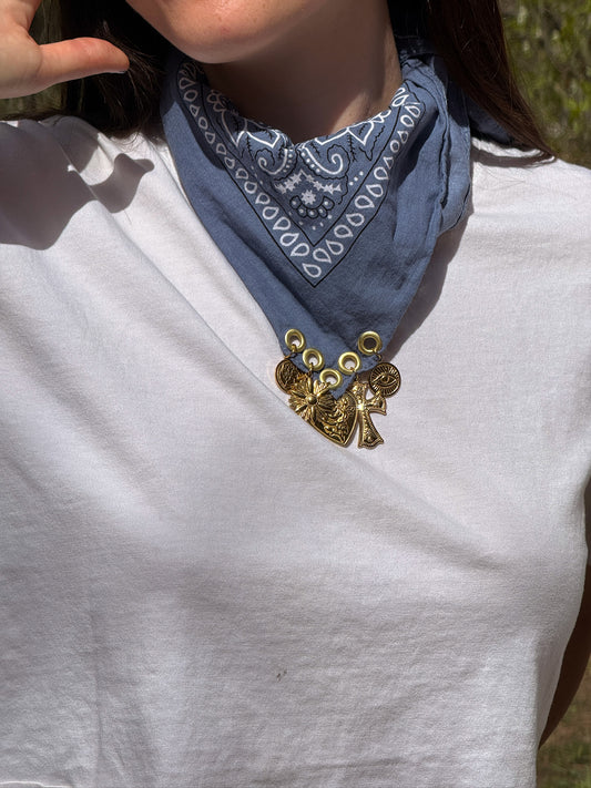 The Talisman Blue Bandana Necklace