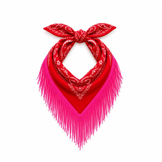 The Solstice Red/Pink Fringe Bandana