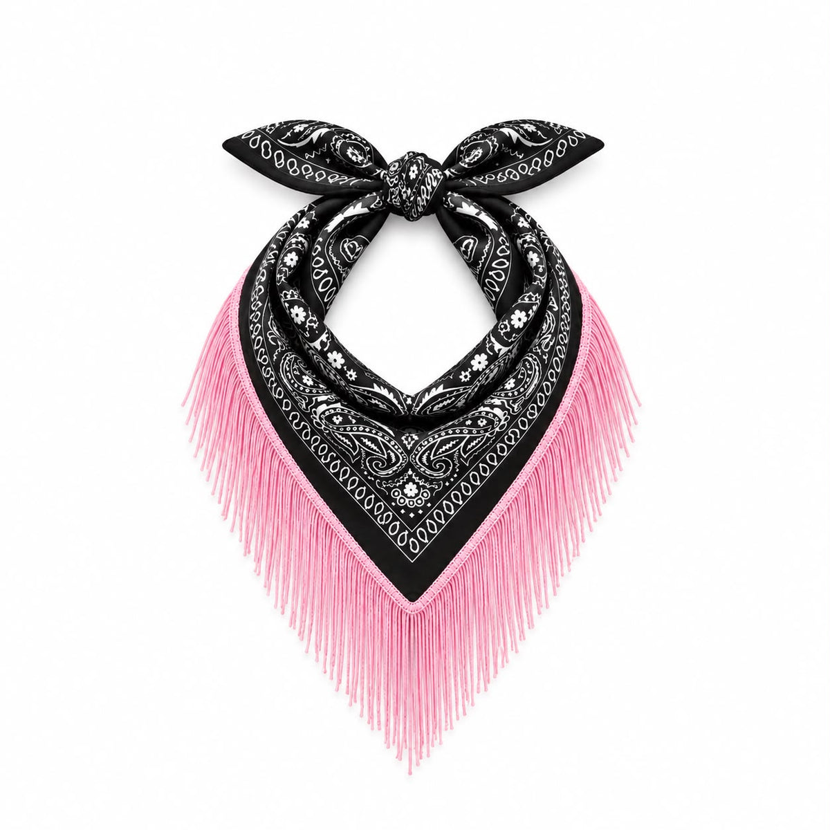 The Indie Black/Pink Fringe Bandana