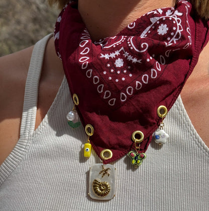 The Muse Maroon Bandana Necklace