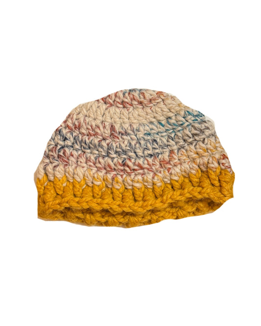 Cream & Gold Multithread Skull Cap Beanie