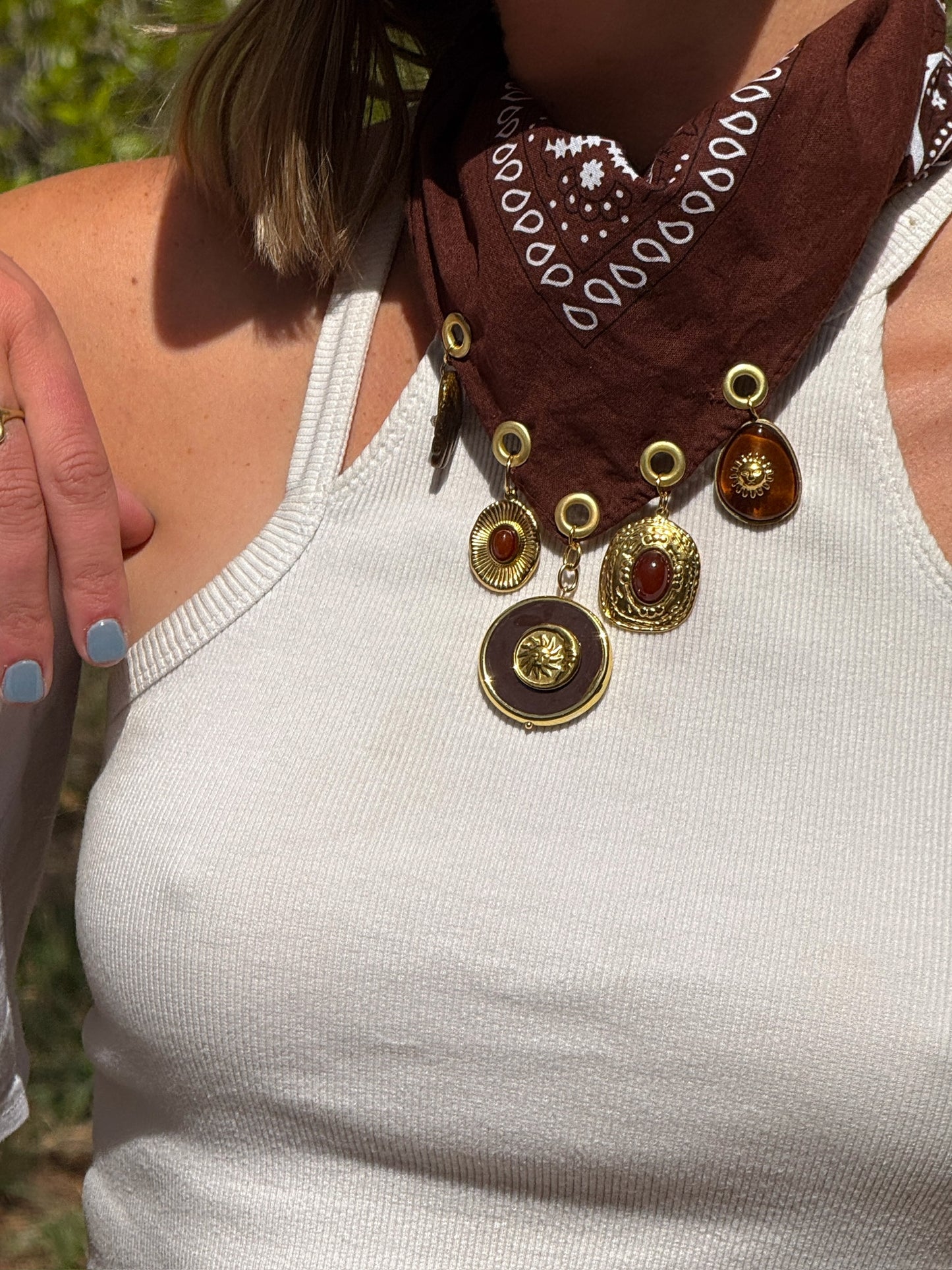 The Protector Brown Bandana Necklace