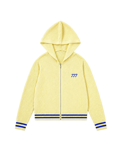 Local Celebrity Waffle Zip-Up – Butter Yellow