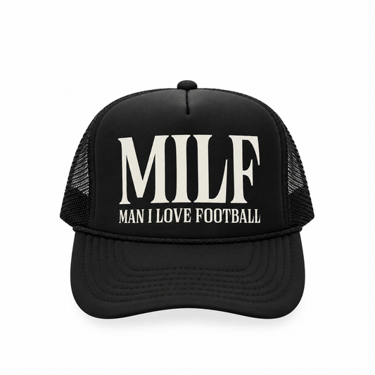 Man I Love Football - Black Foam Trucker Hat