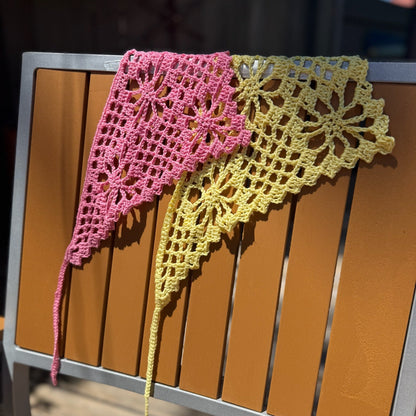 El Mar Rose Crochet Headscarf