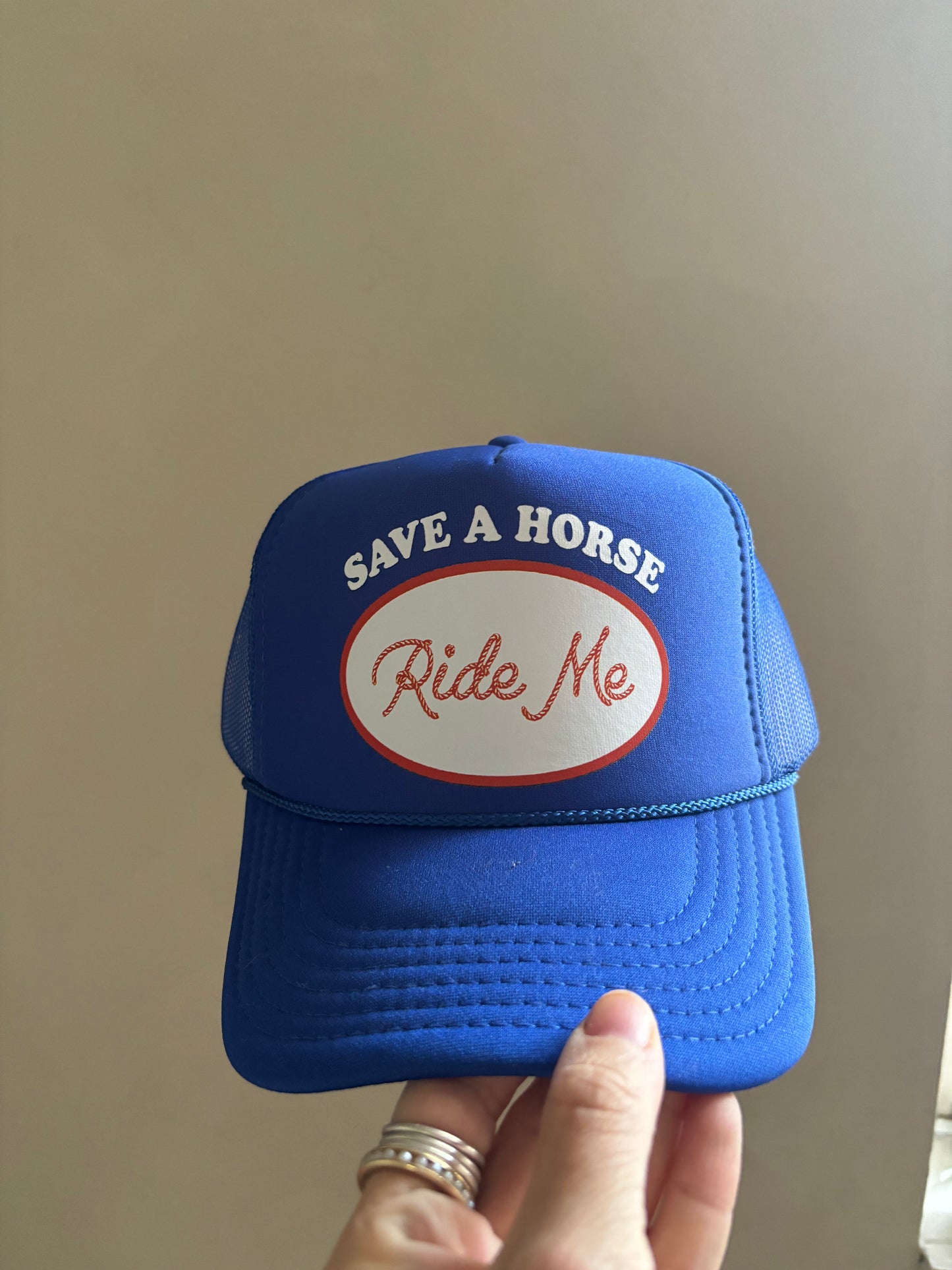 Save a Horse Ride Me - Royal Blue Foam Trucker Hat