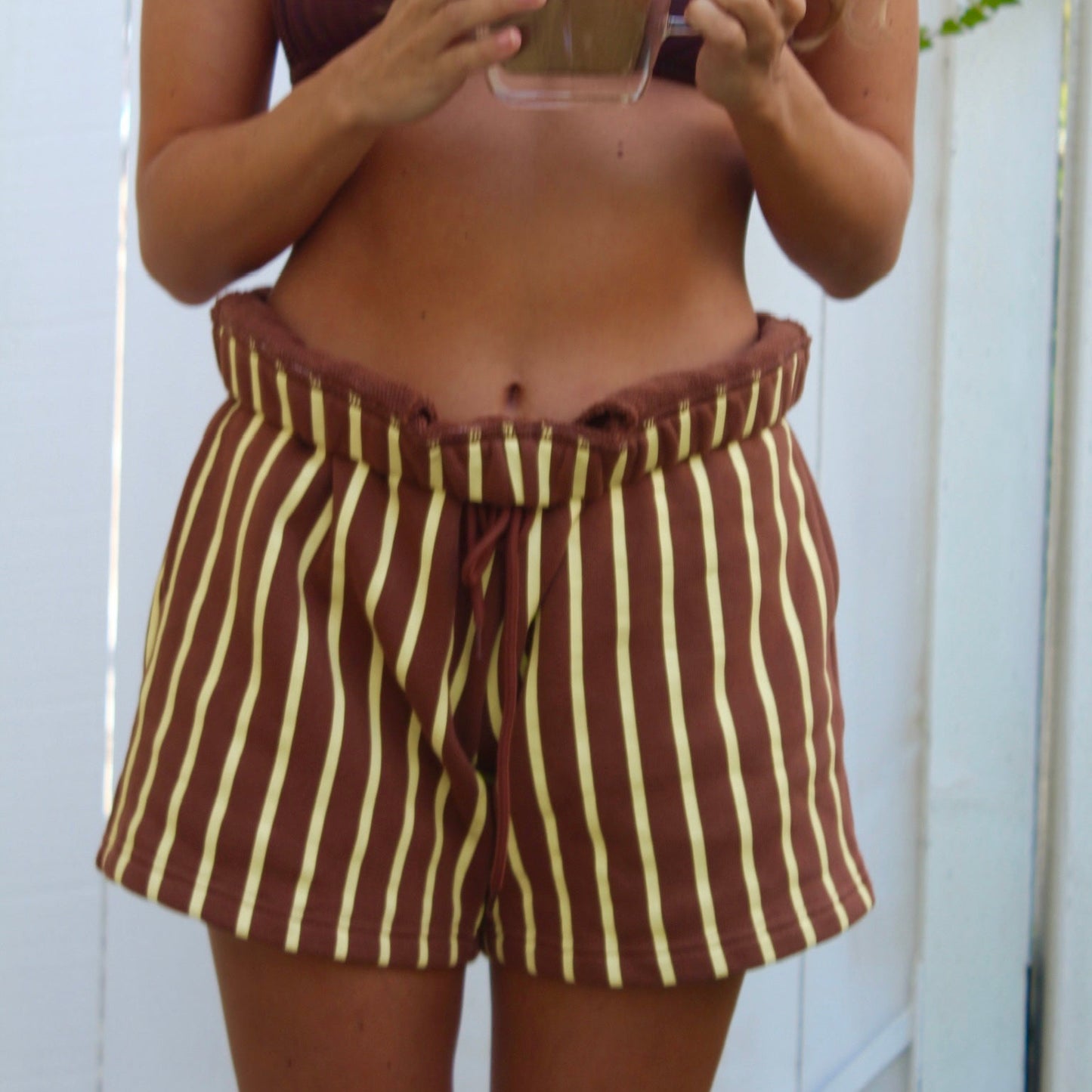 Striped Baggy Sweat Shorts