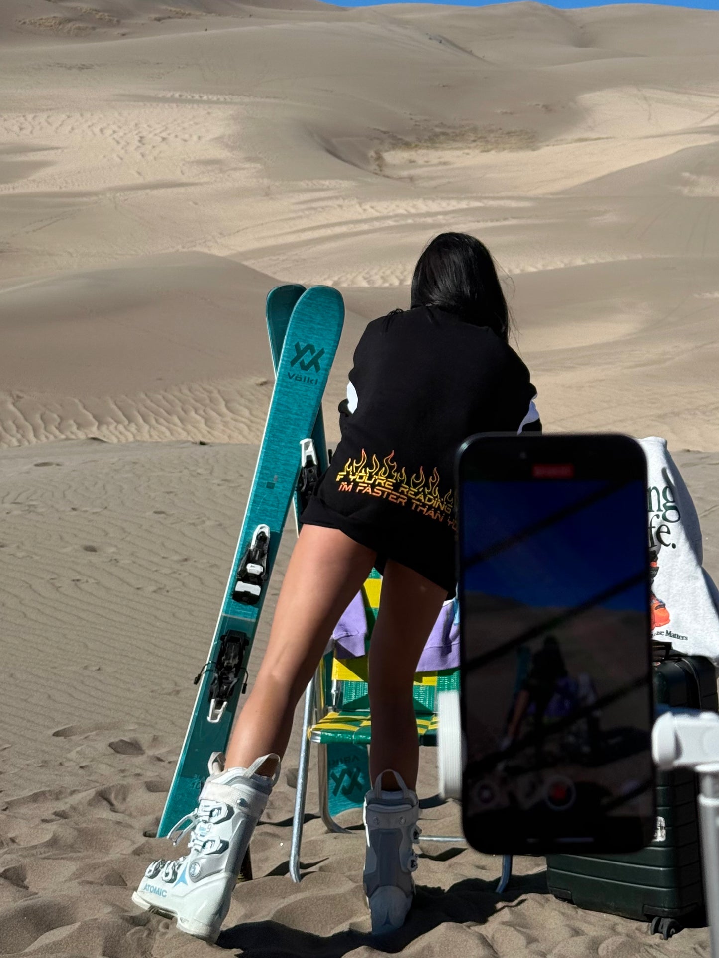 Colorblock Heat - Heavyweight Black Crewneck