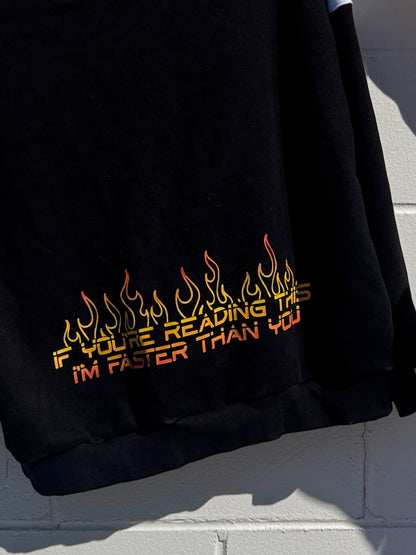 Colorblock Heat - Heavyweight Black Crewneck