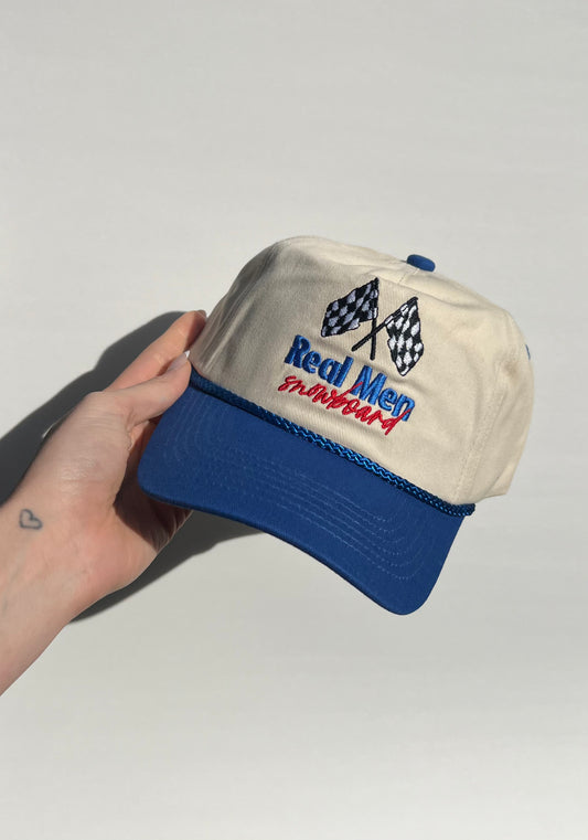 "Real Men Snowboard" Vintage Trucker Hat