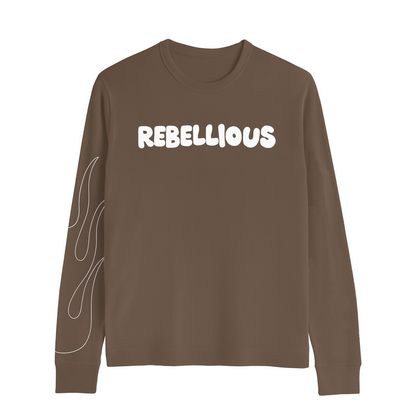 Make Love Waffle Knit - Long Sleeve Brown Shirt