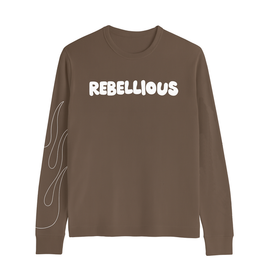 Make Love Waffle Knit - Long Sleeve Brown Shirt