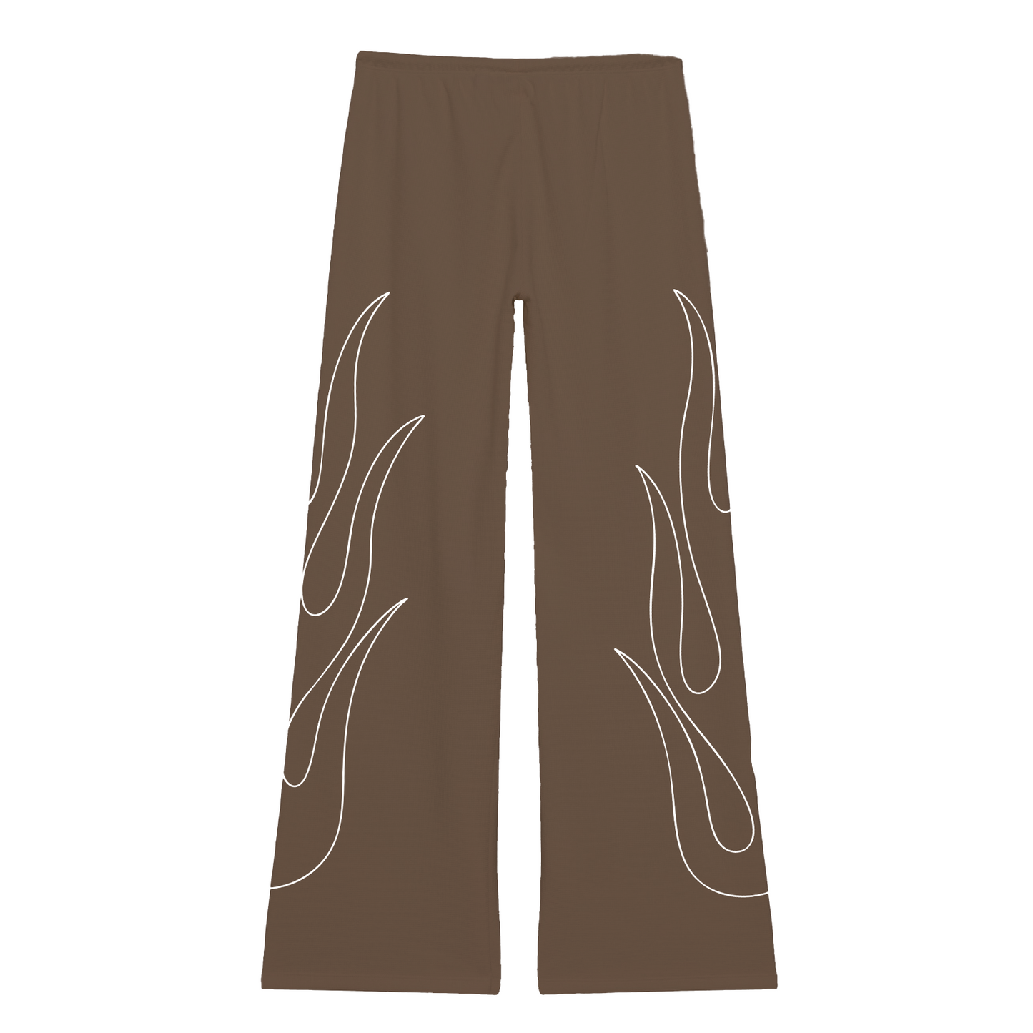 Flame Waffle Knit - Wide Leg Brown Pants