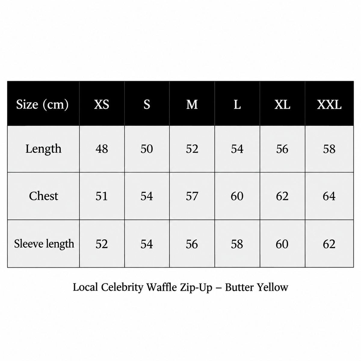 Sizing Chart
