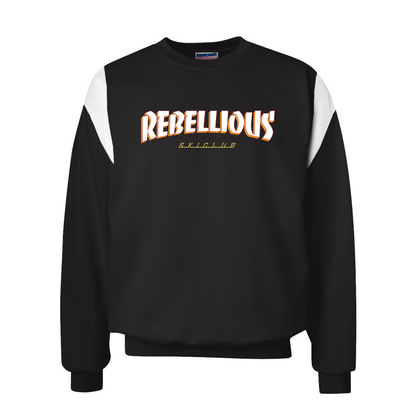Colorblock Heat - Heavyweight Black Crewneck