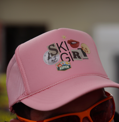 Ski Girl - Pink Foam Trucker Hat