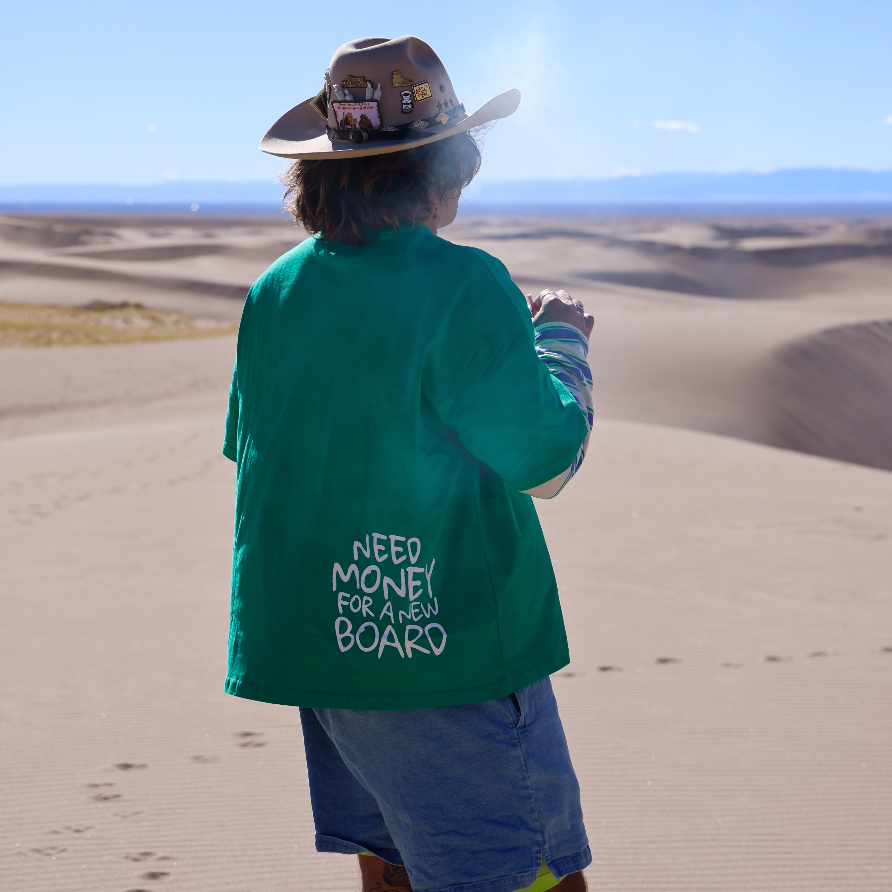 Need Board Money -  Stripped Green Twofer Long Sleeve