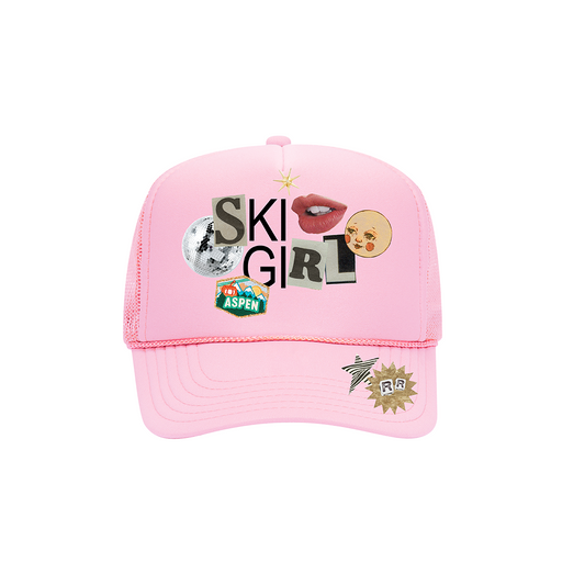 Ski Girl - Pink Foam Trucker Hat