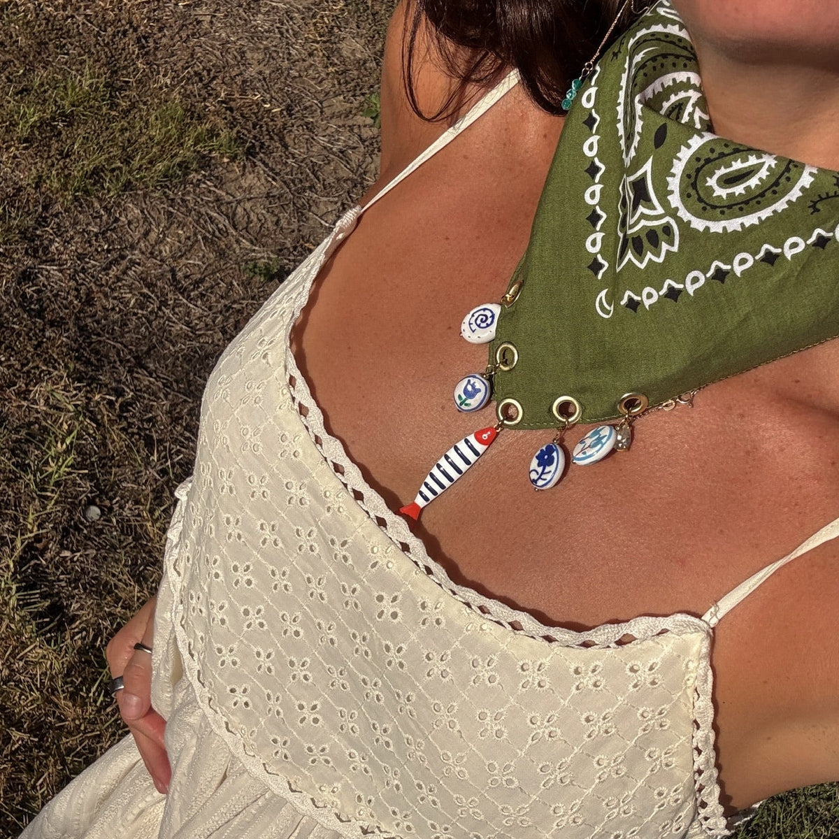 The Daydreamer Green Bandana Necklace