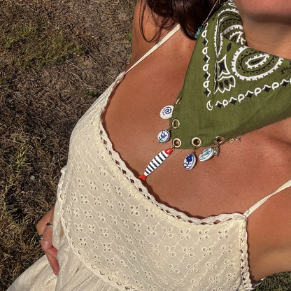 The Daydreamer Green Bandana Necklace