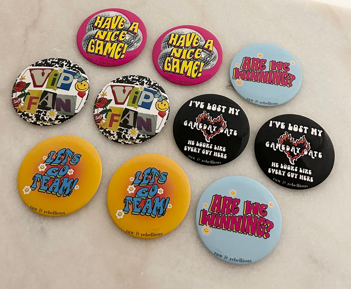 Imperfect Gameday Button Set 1