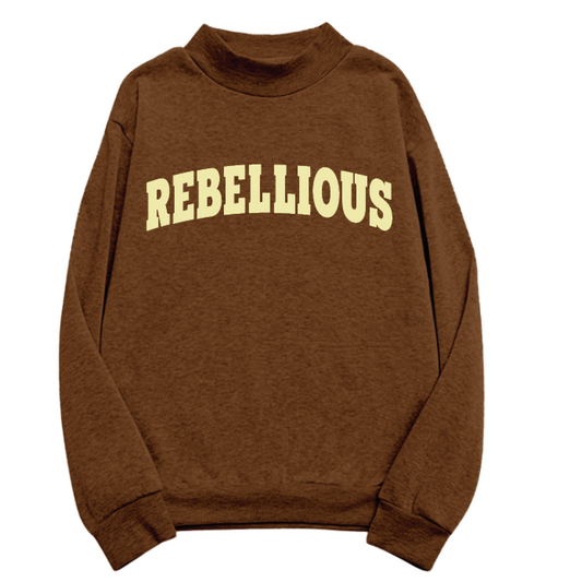 Brown Rebellious Mockneck