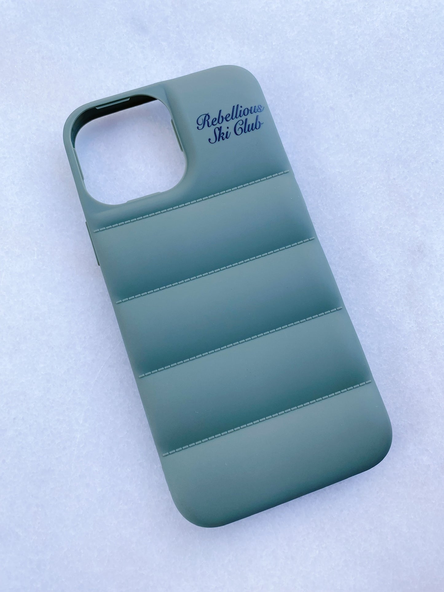 Rebellious Ski Club Puffer Phone Case